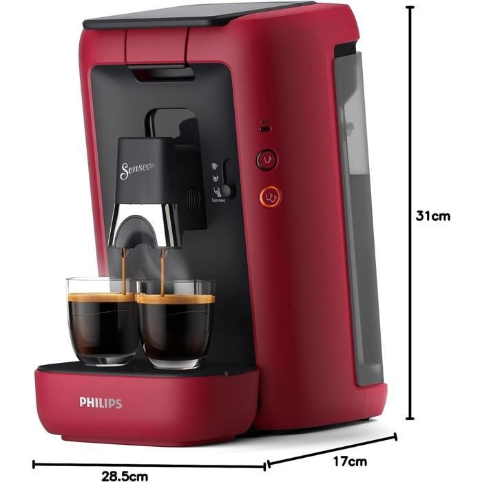 Koffiezetmachine met capsules - Philips - Senseo® Maestro - Waterreservoir van 1,2 liter - Rood - Fabrieksgarantie