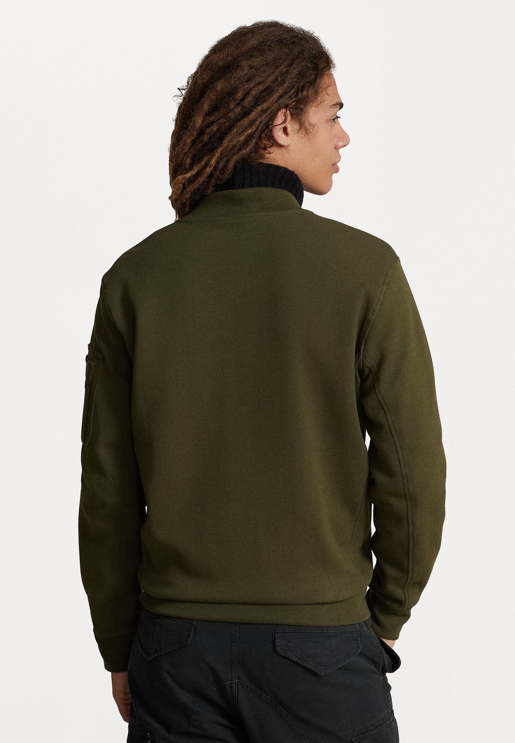 Polo Ralph Lauren dubbelgebreide bomberjack - Sweatshirt met rits - olijfgroen
