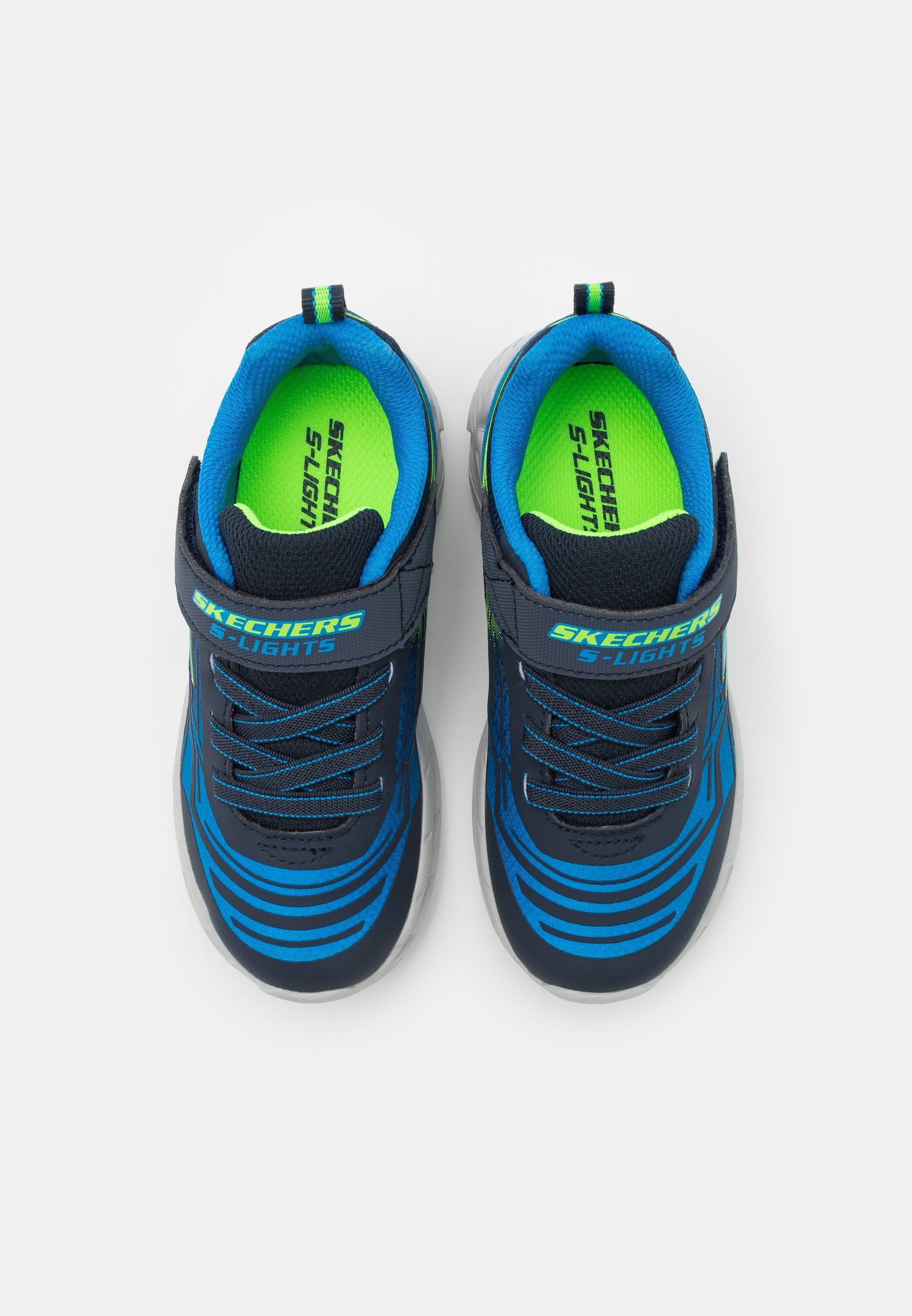 Skechers MAGNA LIGHTS BOZLER - Sneakers - marineblauw/blauw/limoengroen