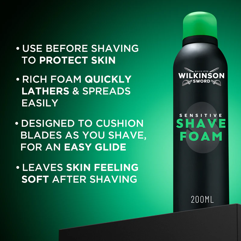 Espuma de barbear Wilkinson Sword Sensitive para homens