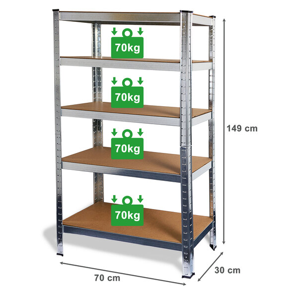 Draagkrachtige metalen plank Basti, set van 2