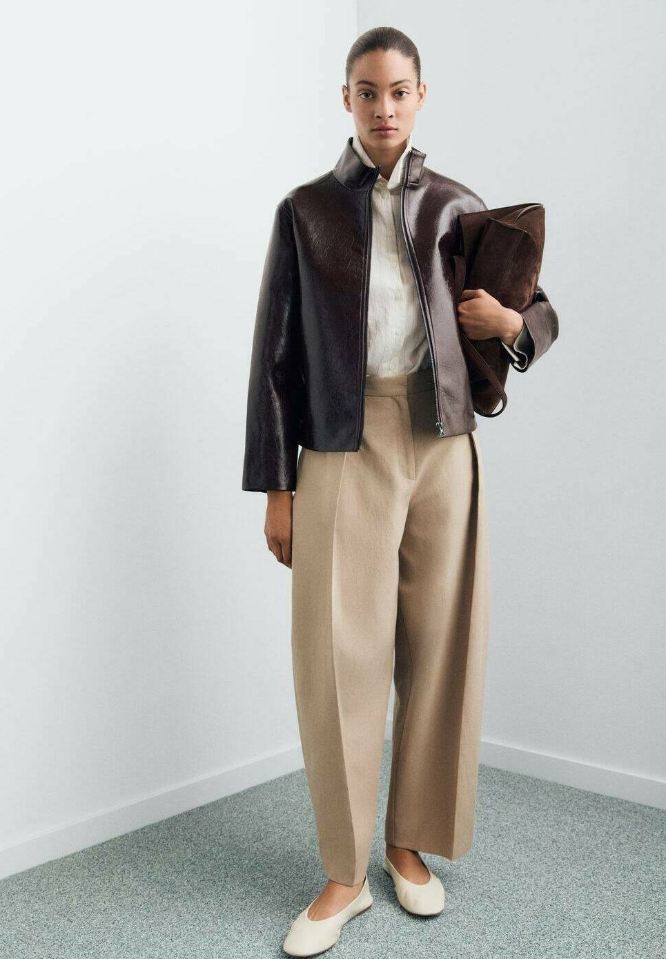 Mango kunstnahast jakk - pruun