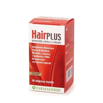 FARMADERBE Farmaderbe Hair Plus, complément alimentaire pour les cheveux et les ongles, 60 comprimés