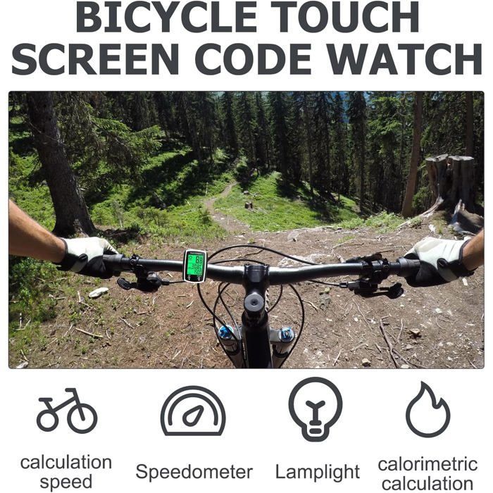 ®TONLRGY Bicycle Computer, Universal 19 Functions, IP54 Waterproof, Backlit LCD Touchscreen