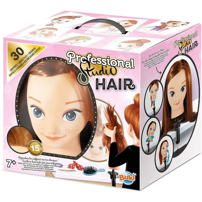 Kit de coiffure BUKI FRANCE Professional Studio Hair - Tête à coiffer de qualité professionnelle avec accessoires