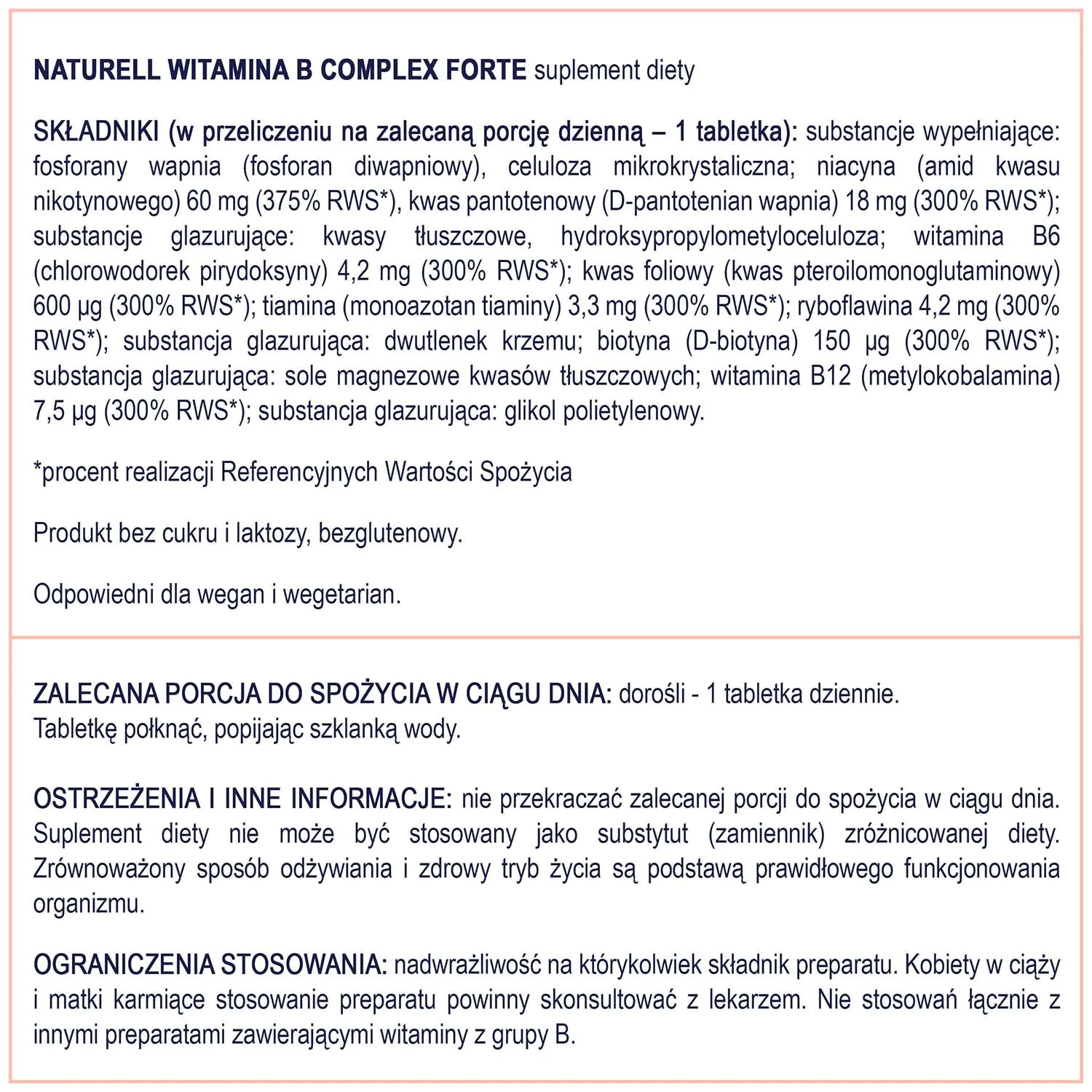 Naturell Witamina B Complex Forte 120 tabletek