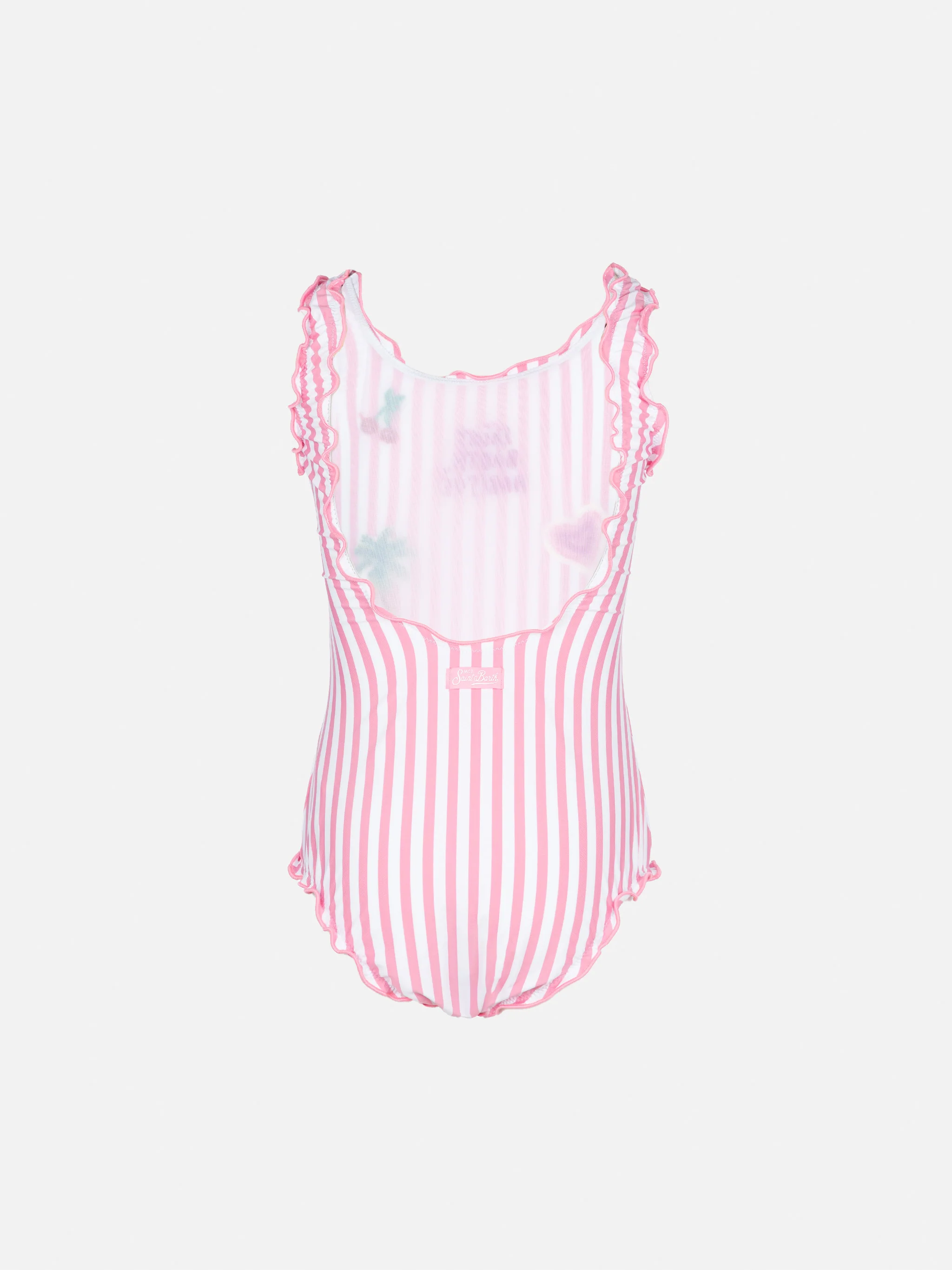 Costume intero Clio con stampa a righe rosa