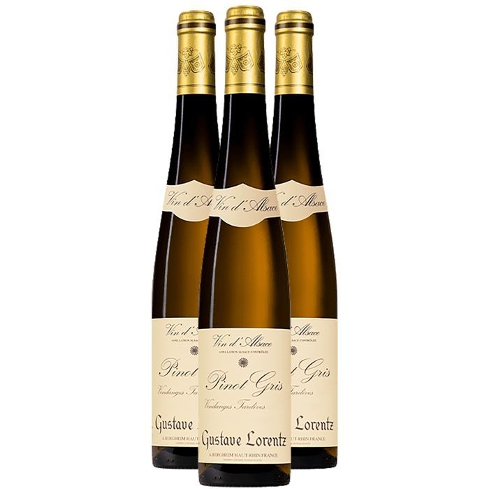 Gustave Lorentz Alsace Pinot Gris Vendanges Tardives 2017 - Vin Blanc d' Alsace (3x50cl)