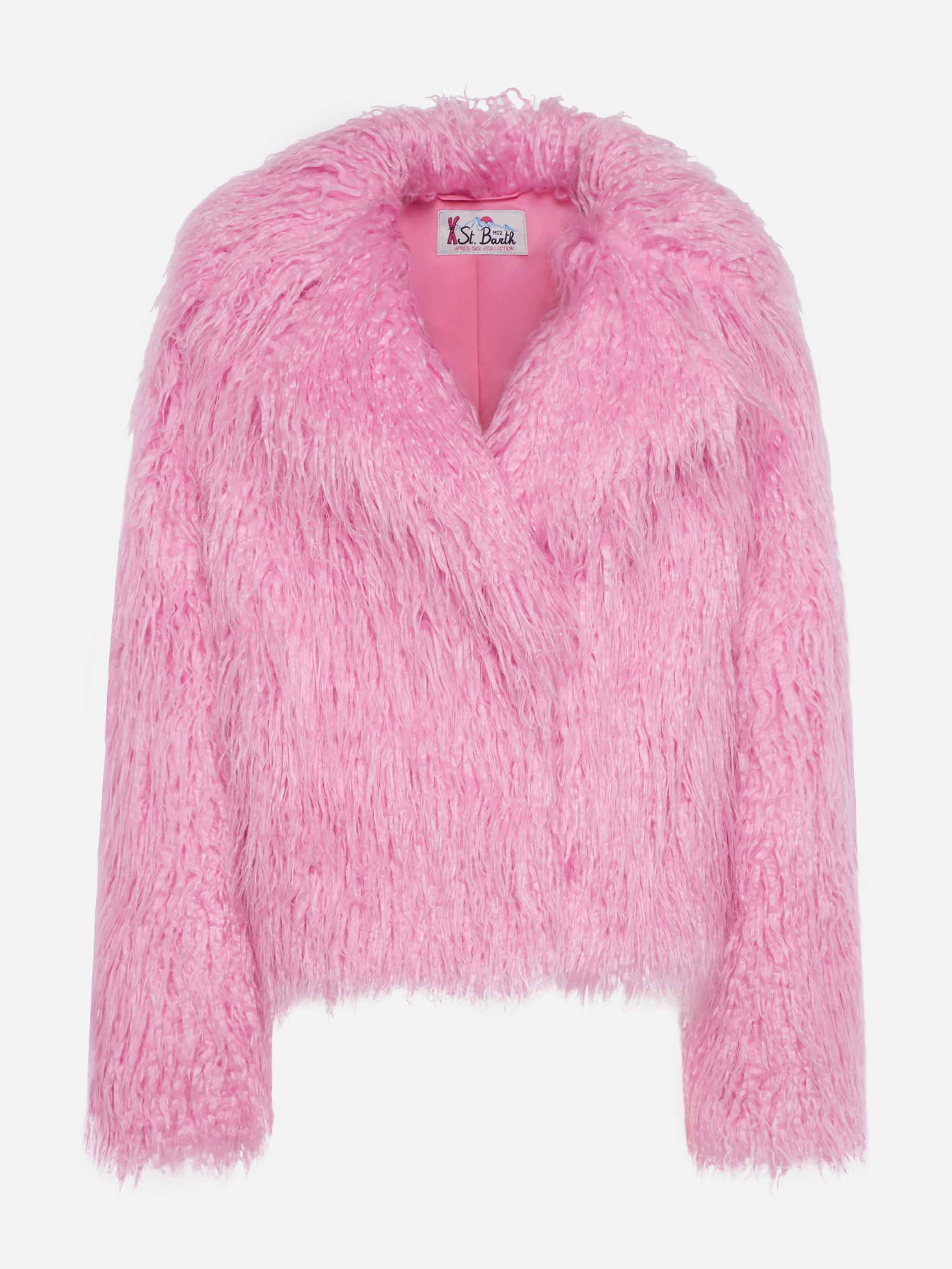 Chaqueta corta peluda rosa de Sully