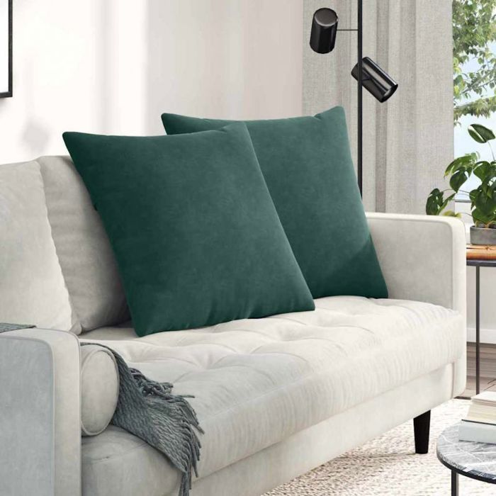 Bankkussens - VIDAXL - Set van 2 60 x 60 cm - Corduroy - Afneembare hoezen - Polyester vulling