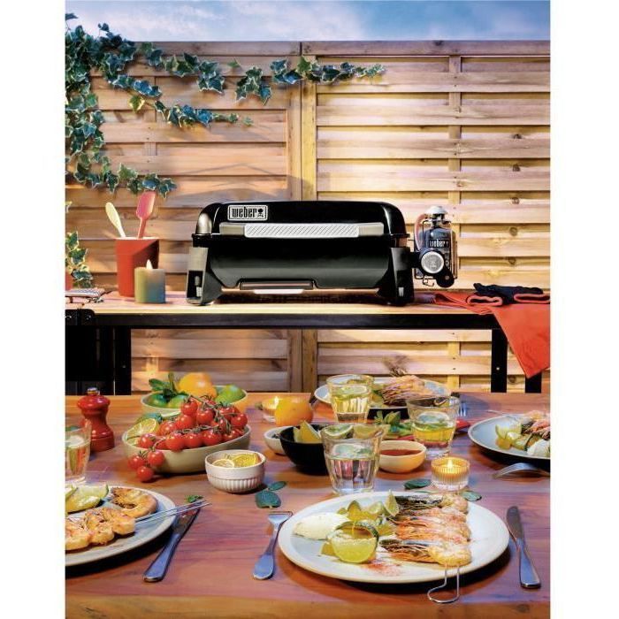 WEBER Plancha gaz Premium Weber® SLATE GP 43 cm - Surface de cuisson: 43 x 41 cm - Noir
