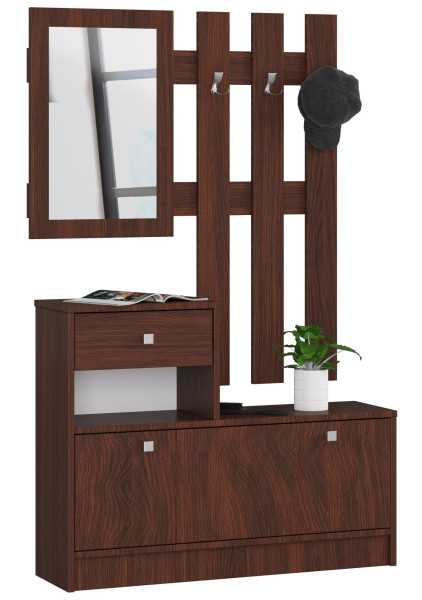 Zestaw mebli z szafką na buty AKORD Wenge 90 cm 90x25x170 cm