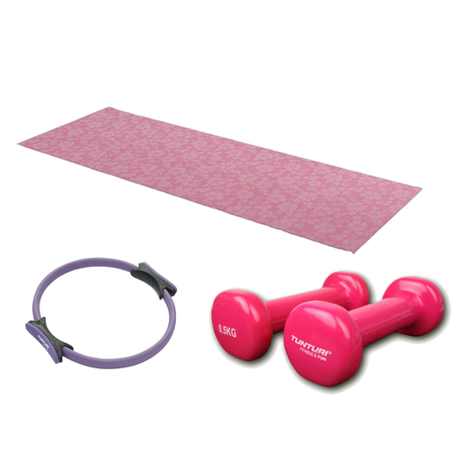 Pack Tunturi : Anneau Pilates + Tapis + Haltères