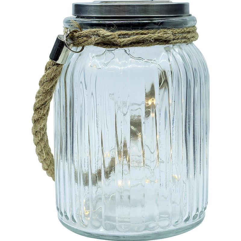 Light IT Glasburk med 15 LED-lampor, solcell