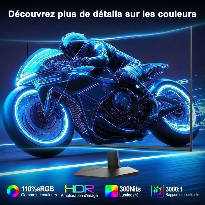 Minifire Écran PC Gaming Incurvé 24 Pouces 160Hz - FHD 1920x1080, 16:9 VA Panel 1500R, 1ms, 110% sRGB,HDMI 2.0 / DP 1.4