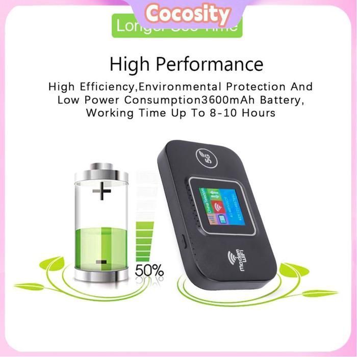 Punto de acceso móvil Cocosity 5G, punto de acceso WiFi 5G LTE portátil, enrutador WiFi de viaje, alta velocidad de 300 Mbps, se conecta a su video