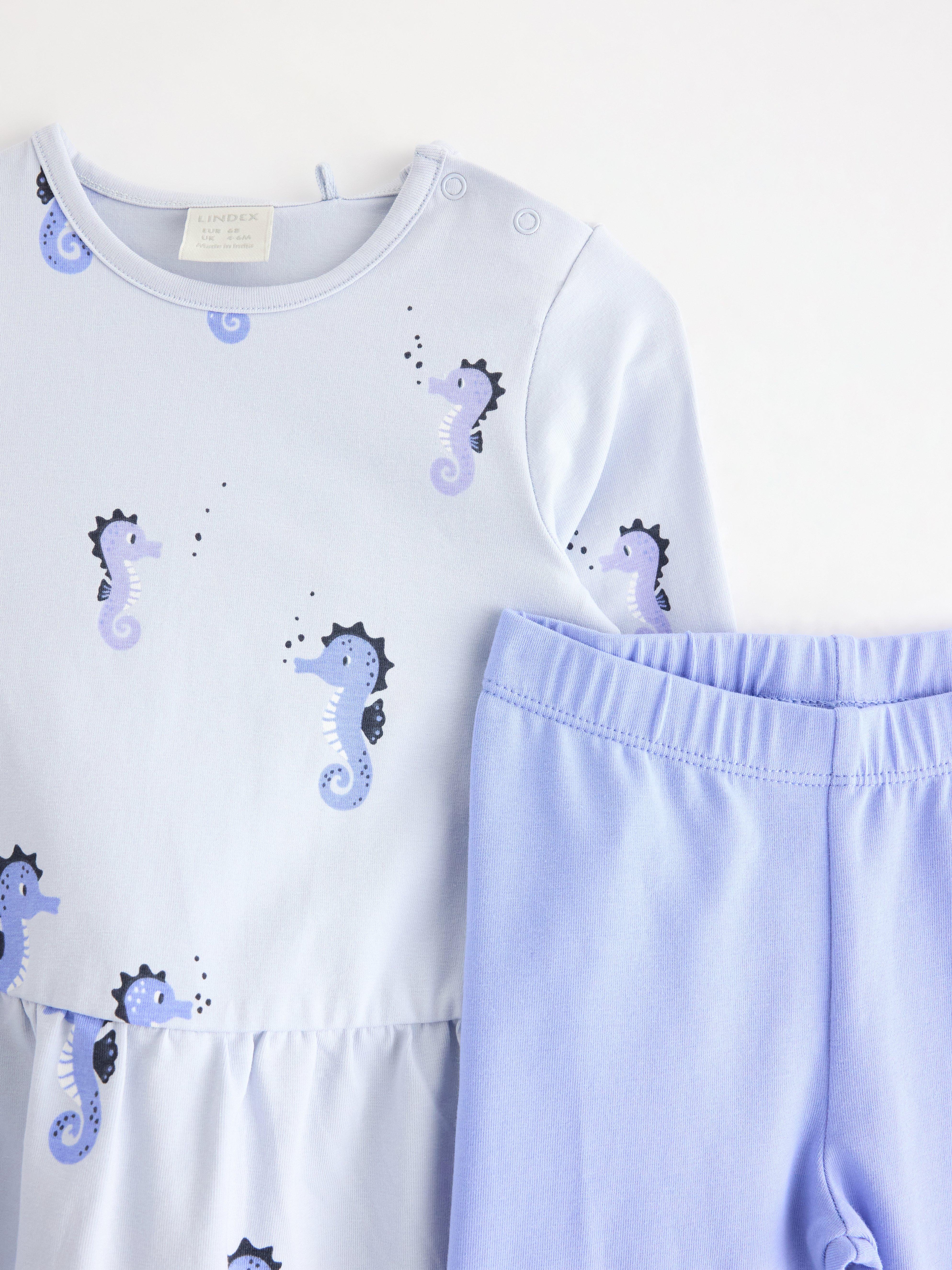 Ensemble - tunique et legging bleu clair