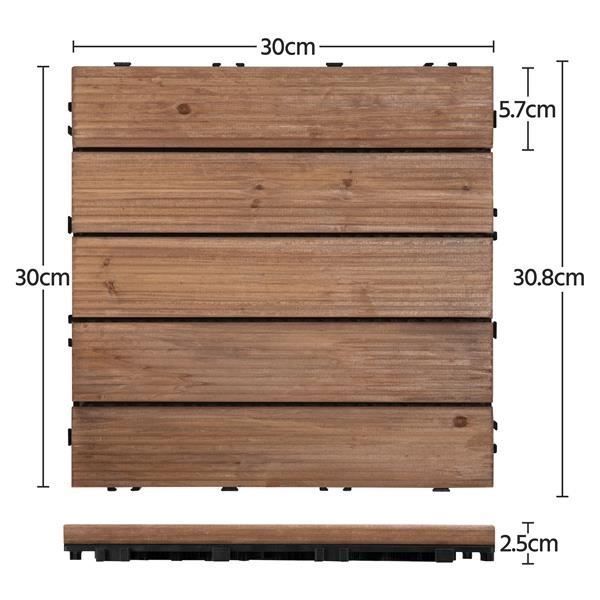 Juego de 27 baldosas entrelazadas para patio, aptas para uso interior y exterior - 30 x 30 cm - Sistema de encaje - Yaheetech