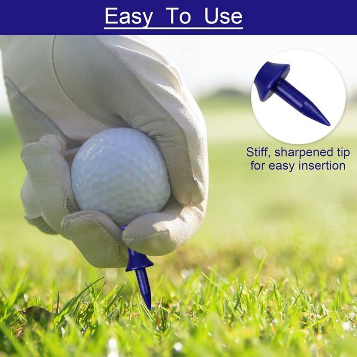 Plastic golf tees, 70 pieces, durable, in various colors (25 mm, 32 mm, 39 mm, 45 mm, 51 mm, 59 mm, 70 mm)