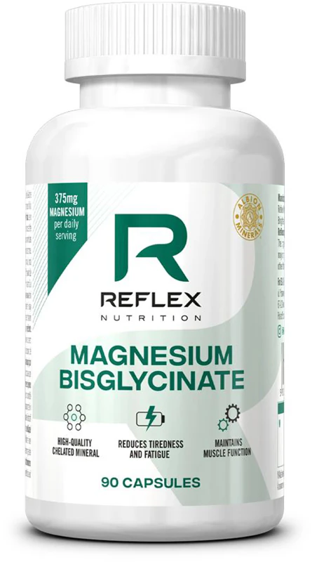 Reflex Nutrition Magnesium Bisglycinaat voedingssupplement capsules voor effectieve magnesiumsuppletie.