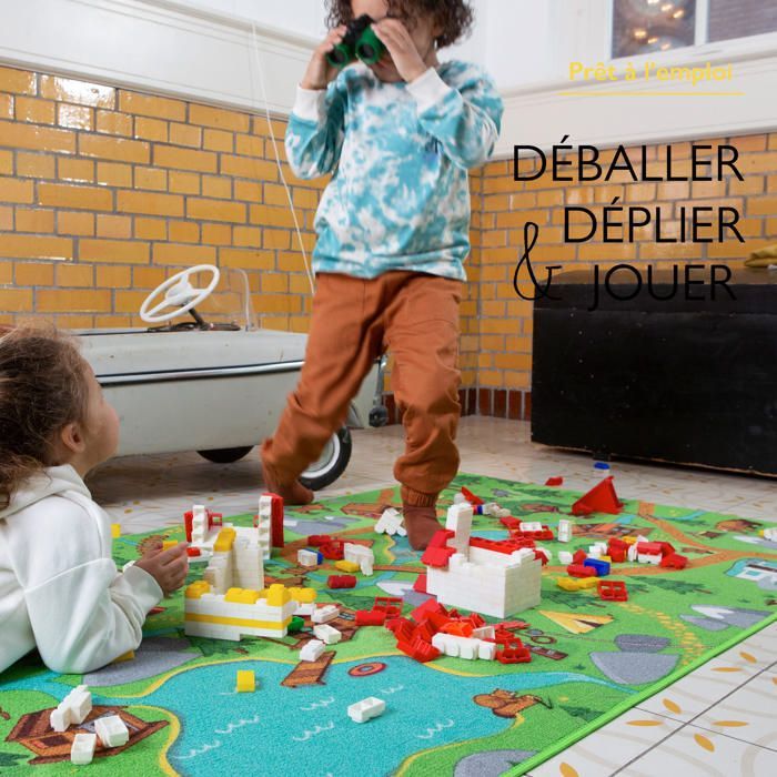 Tappeto gioco per bambini 95x133 cm, Playcity - Pista per auto - Lavabile - Antiscivolo - Carpet Studio