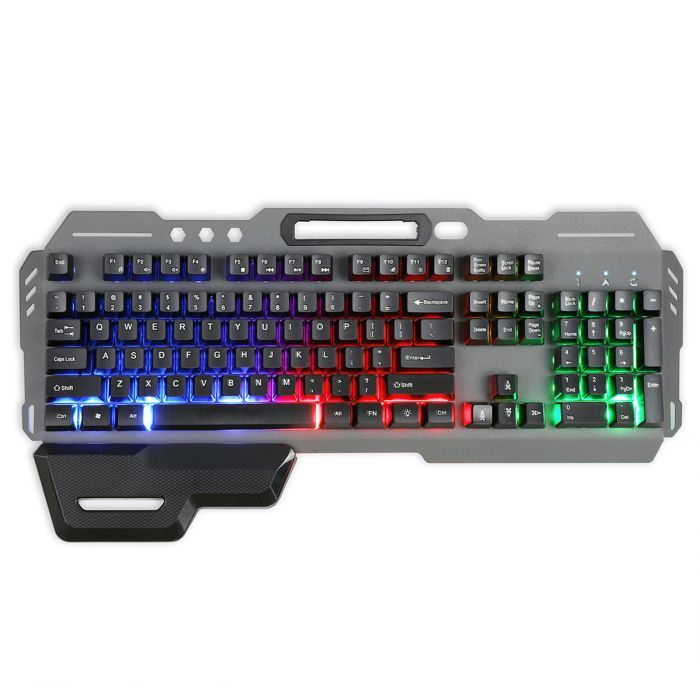 LIVOO TEA282 Bedraad USB Semi-mechanisch Gamingtoetsenbord - AZERTY - RGB LED-achtergrondverlichting - Afneembare polssteun