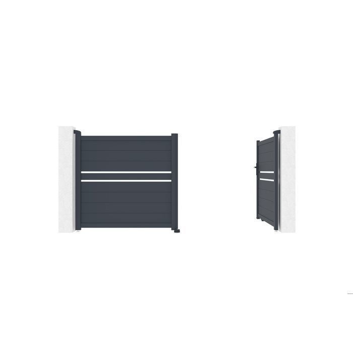 Puerta batiente - Casanoov - CIMONE - 3 m de alto (145 cm) - Gris antracita - Aluminio