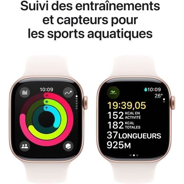 Apple Watch Series 10 GPS + Cellular - 46 mm - Aluminio oro rosa - Correa rosa claro M/L (2024) - Reacondicionado - Excelente estado