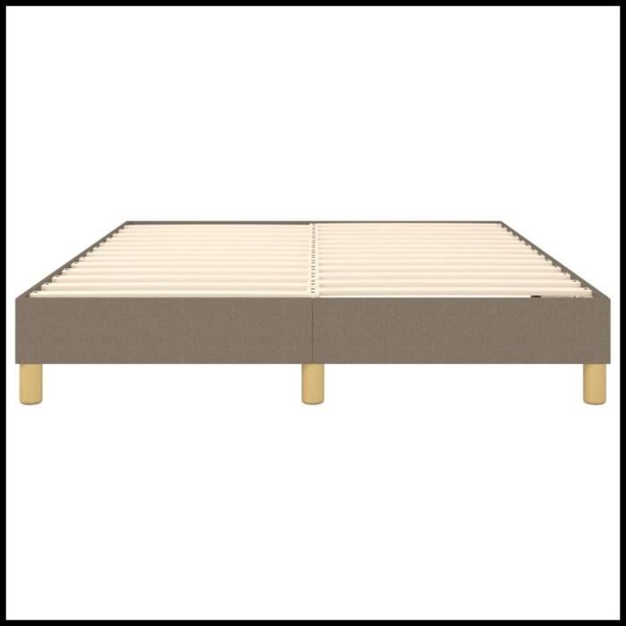 Base letto a molle - CUQUE - Tortora - 140x190 cm - Tessuto 100% poliestere - Montaggio semplice