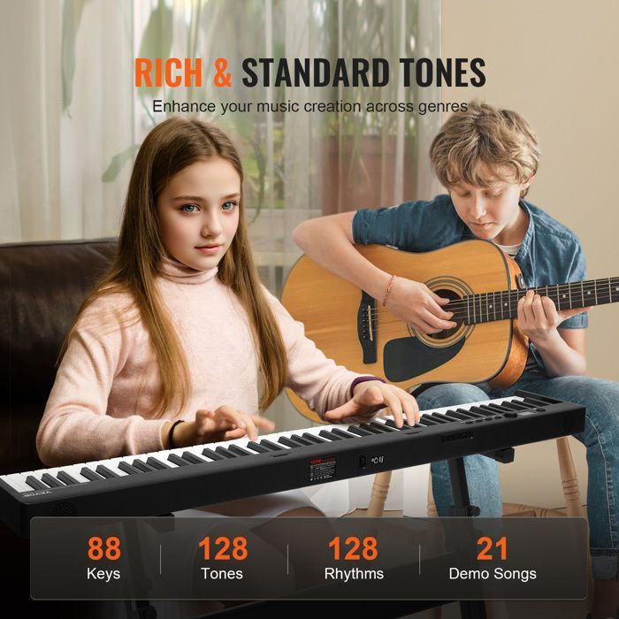 Clavier Piano Pliable 88 Touches-VEVOR-Piano Électronique Numérique Portable avec Pédale de Sustain-pour Débutants,