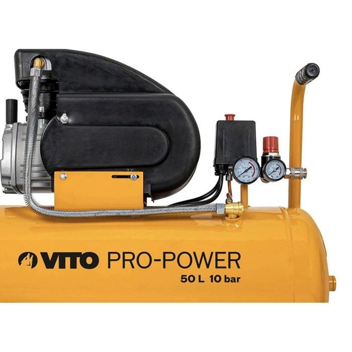 Compressor de ar silencioso de 50 litros, 10 bar, 2,5 HP, 145 PSI, VITO