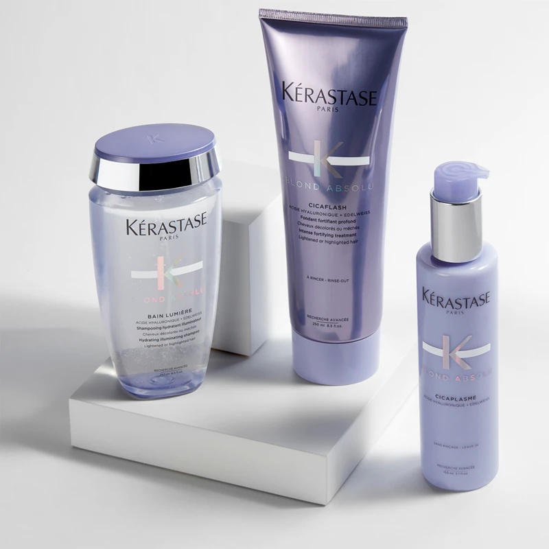 Kérastase Blond Absolu Bain Lumière šampūnas balintiems arba sruogelėmis sruogelėmis dažytiems plaukams