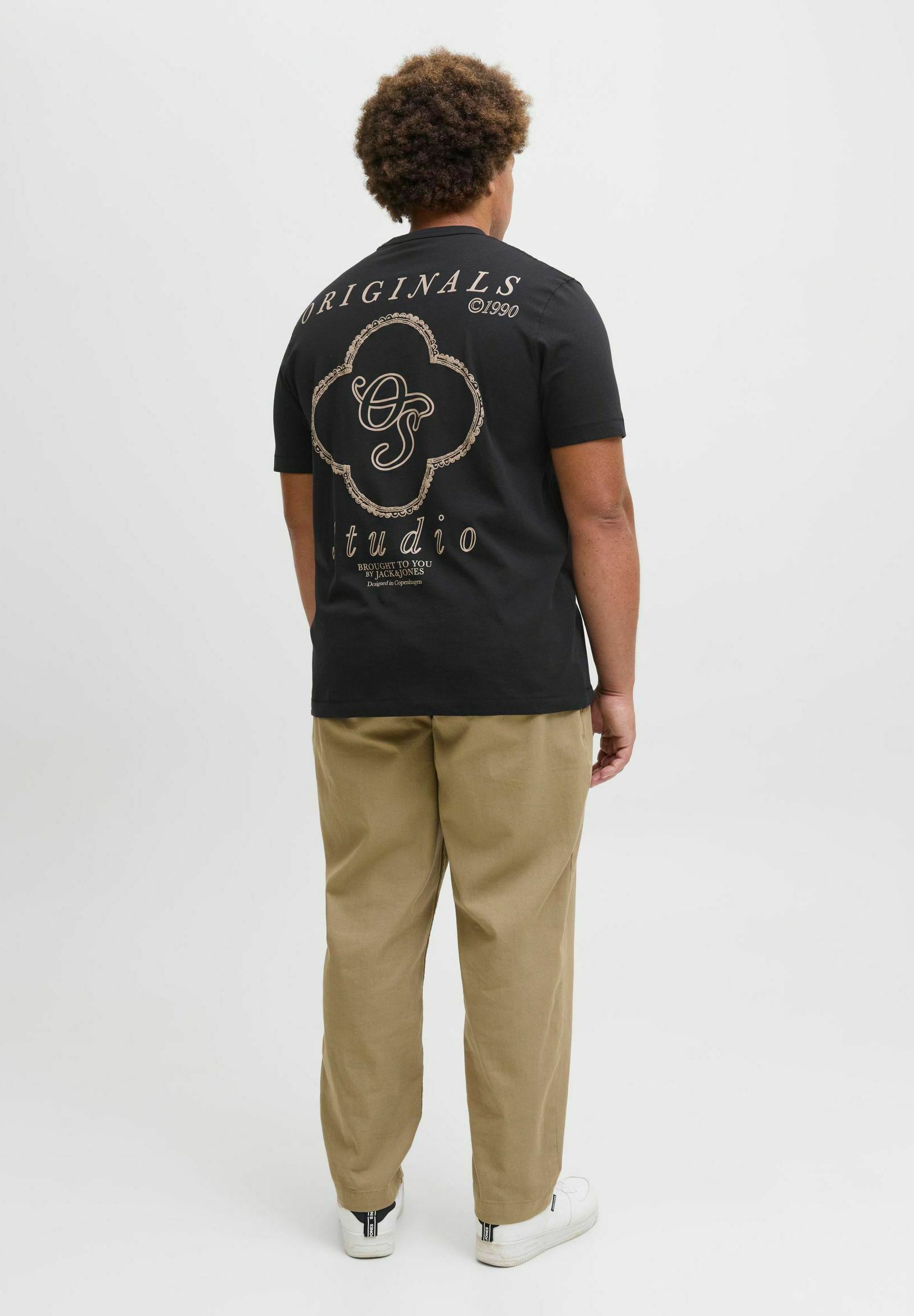 Jack & Jones Plus Size - Bedrucktes T-Shirt - Schwarz