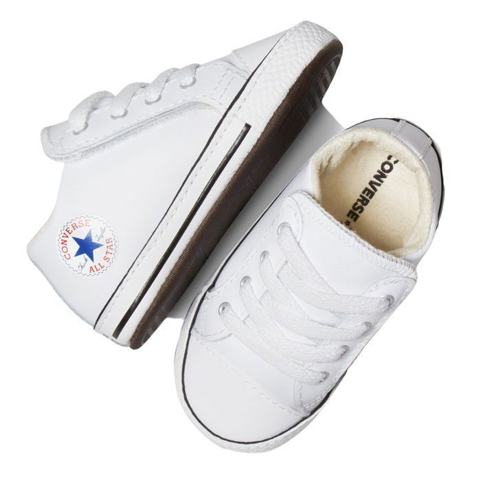 Zapatillas Converse Chuck Taylor All Star Cribster - Blancas para bebé/niño pequeño, con cordones y detalles textiles.