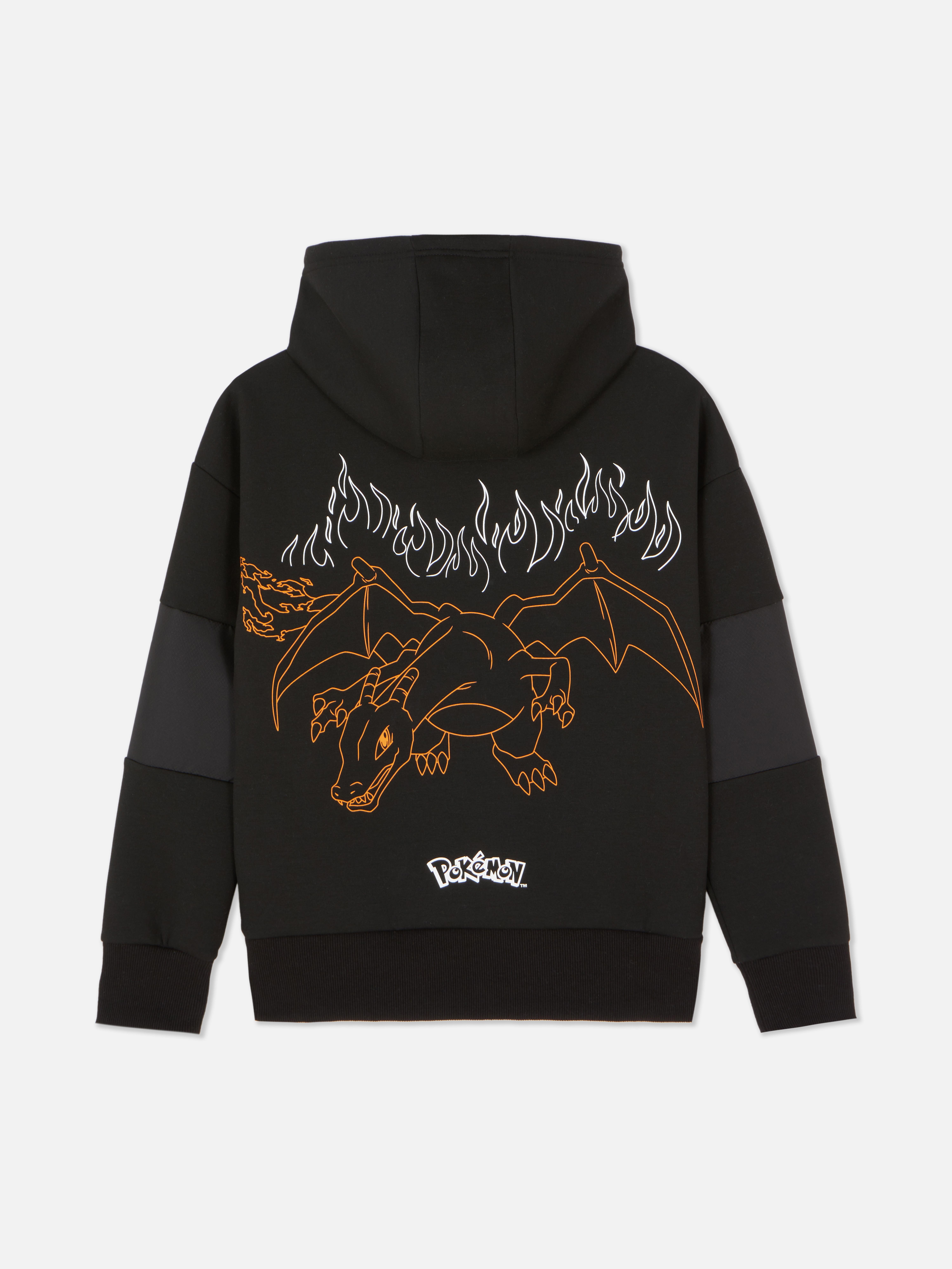 Hanorac Pokémon Charizard Un hanorac cu sigla Pokémon și un design Charizard pe spate