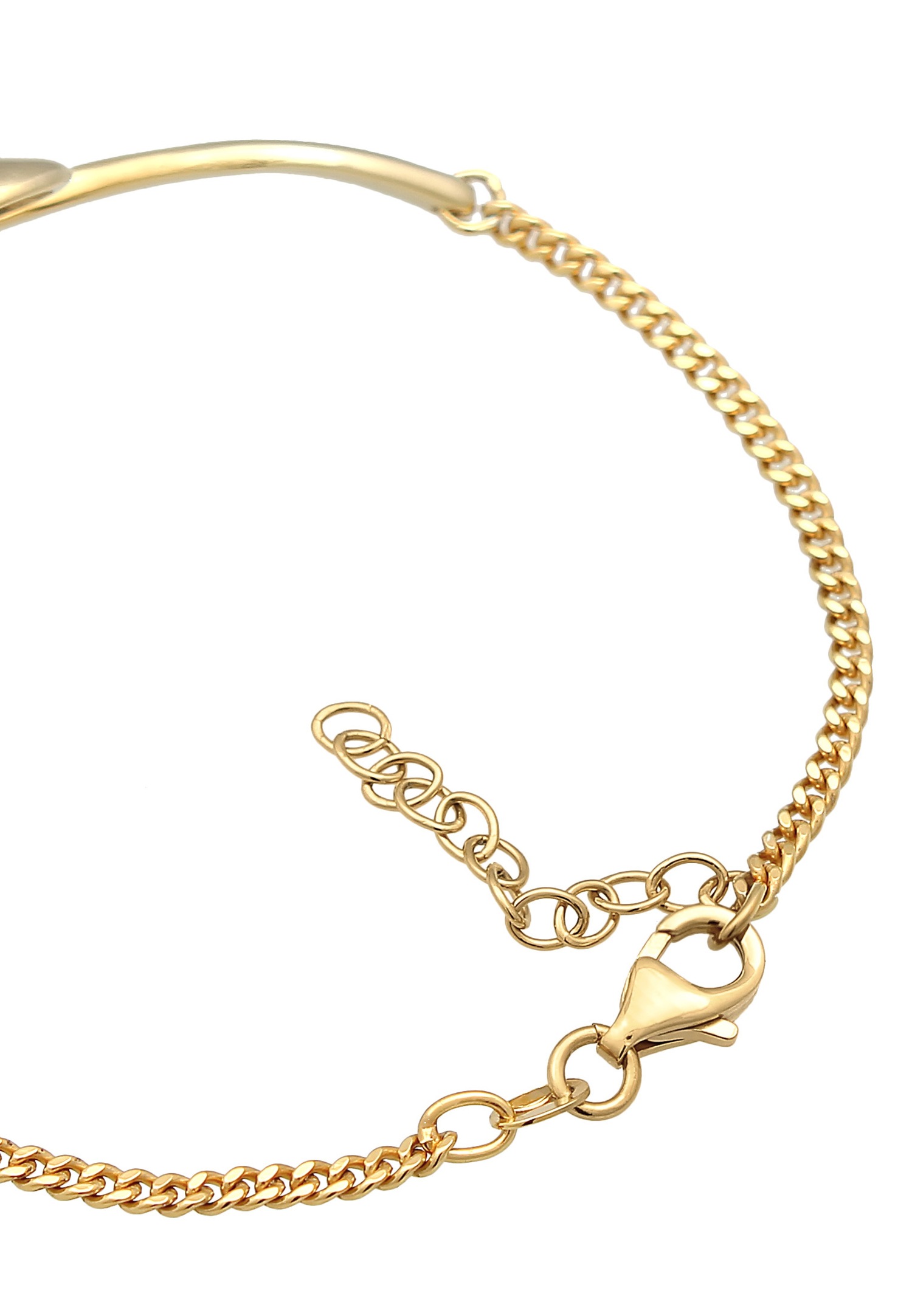 Elli Femmes Snake Curb Chain Boho Trend Ajustable en Argent Sterling 925 Plaqué Or