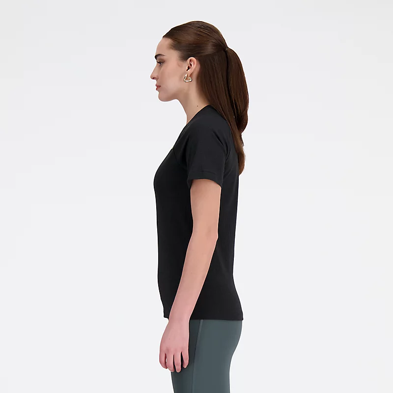 Dámské pletené tričko slim fit - ČERNÁ MELANŽ