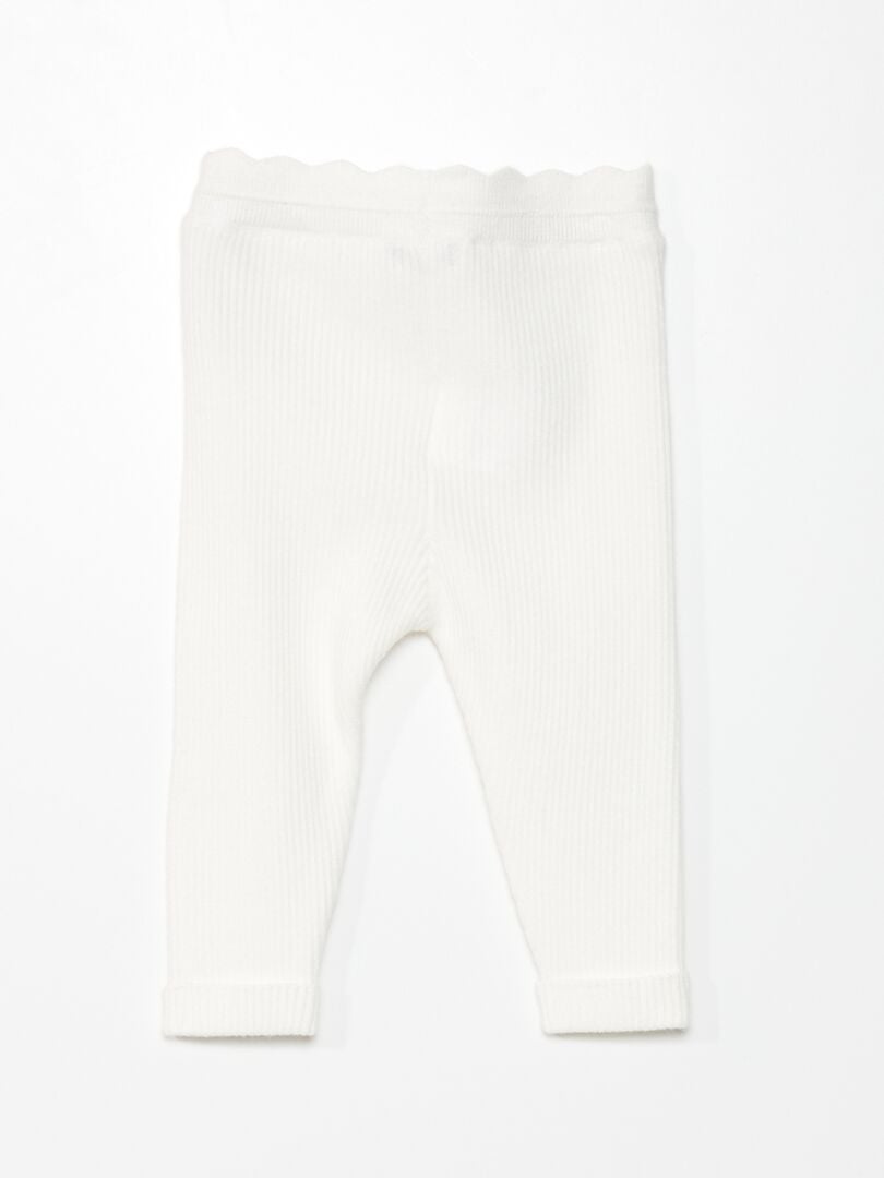 Leggings de punto acanalado - Blanco