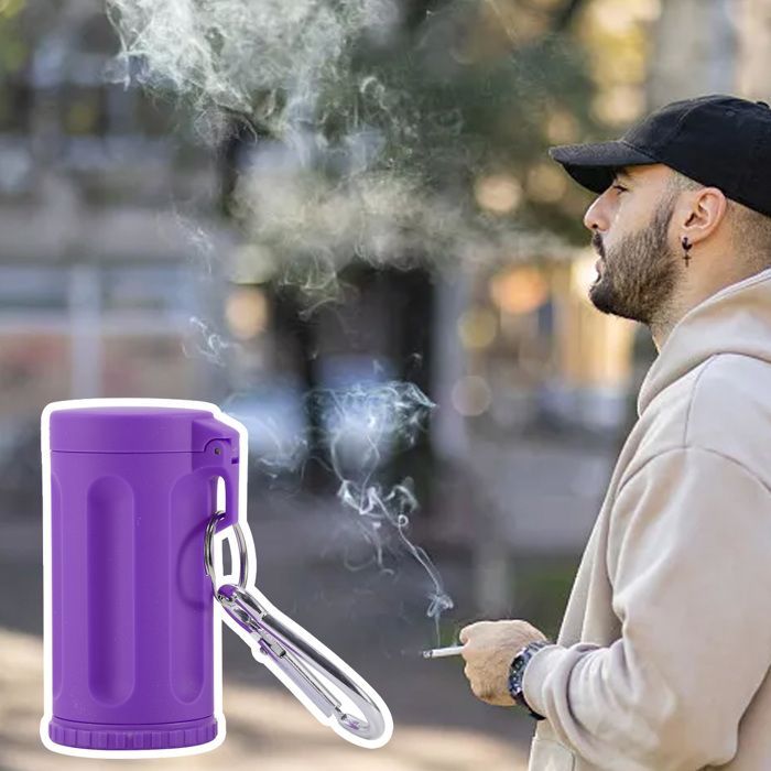Portable plastic travel ashtray for car, cigarette cup holder, smoking accessories, purple