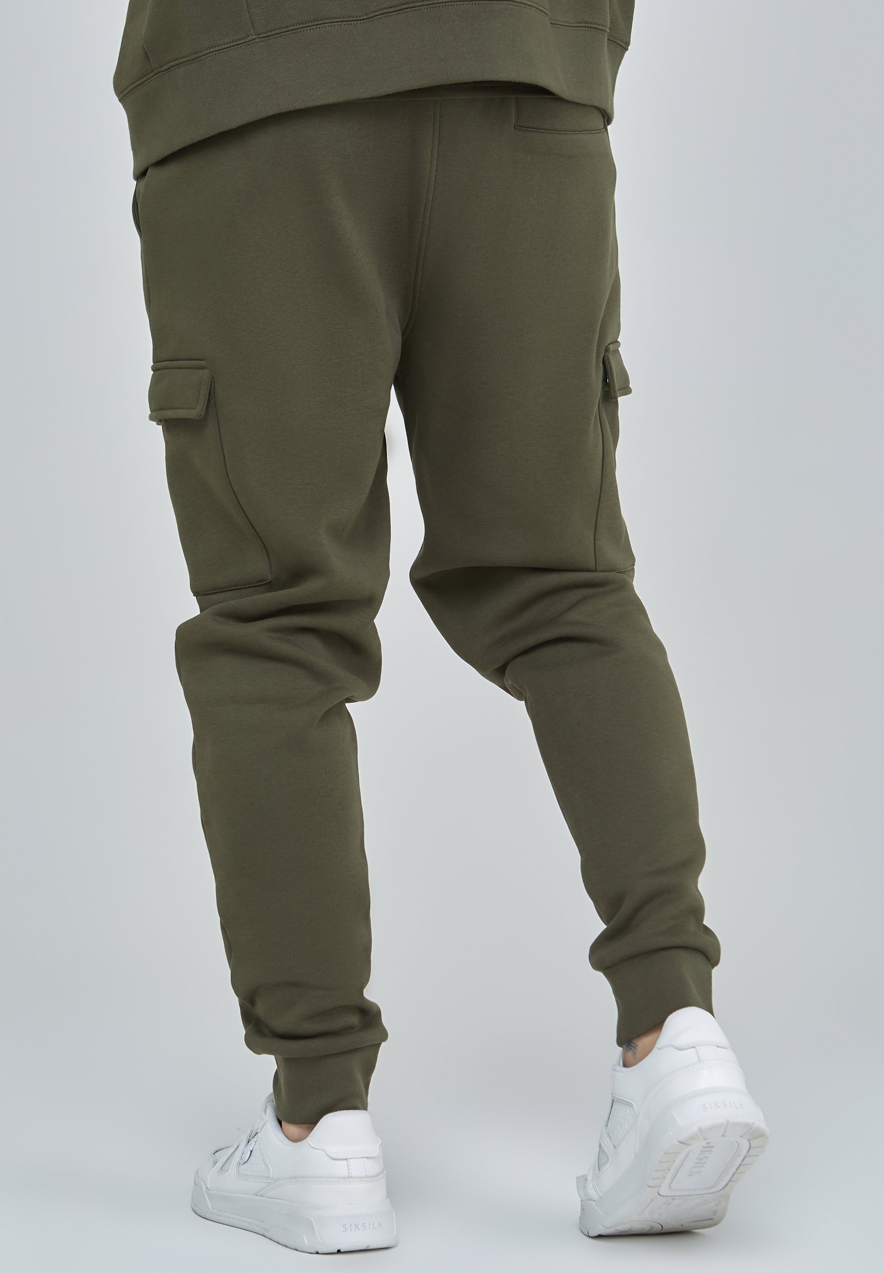 SIKSILK ESSENTIAL CARGO POCKET - Bas de survêtement - kaki
