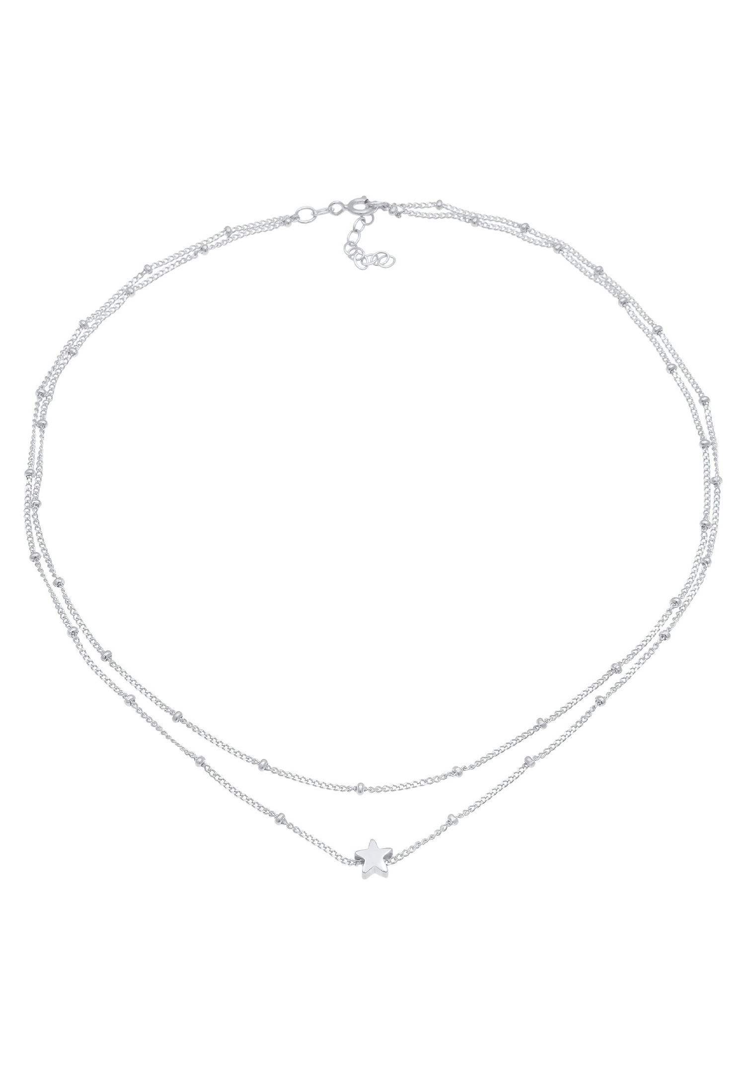 Elli Étoile de chaîne à boules en plaqué or en 925/1000 argent massif