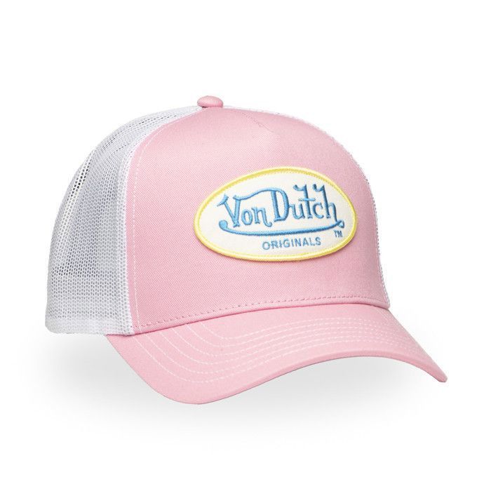Vondutch Casquette trucker ORIGIN Garçon - Trucker - Filet Rigide - Rose | Blanc | Bleu | Jaune - Visière Arrondie - JUNIOR