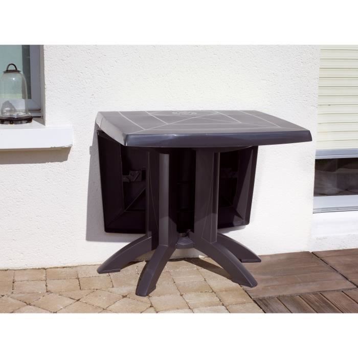 VEGA opklapbare tuintafel van kunsthars - GROSFILLEX - 118 x 77 cm - Antraciet