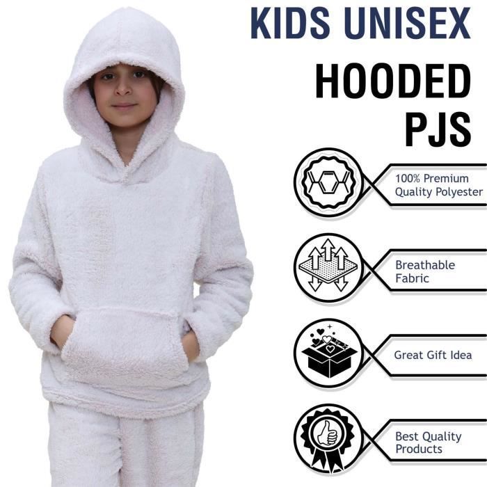 Enfants Filles Garçons Plaine Pile High Pajamas Mode Épais Pile Toison Rose Vêtement De Nuit Tenue Ensembles Âge 5-13 Ans
