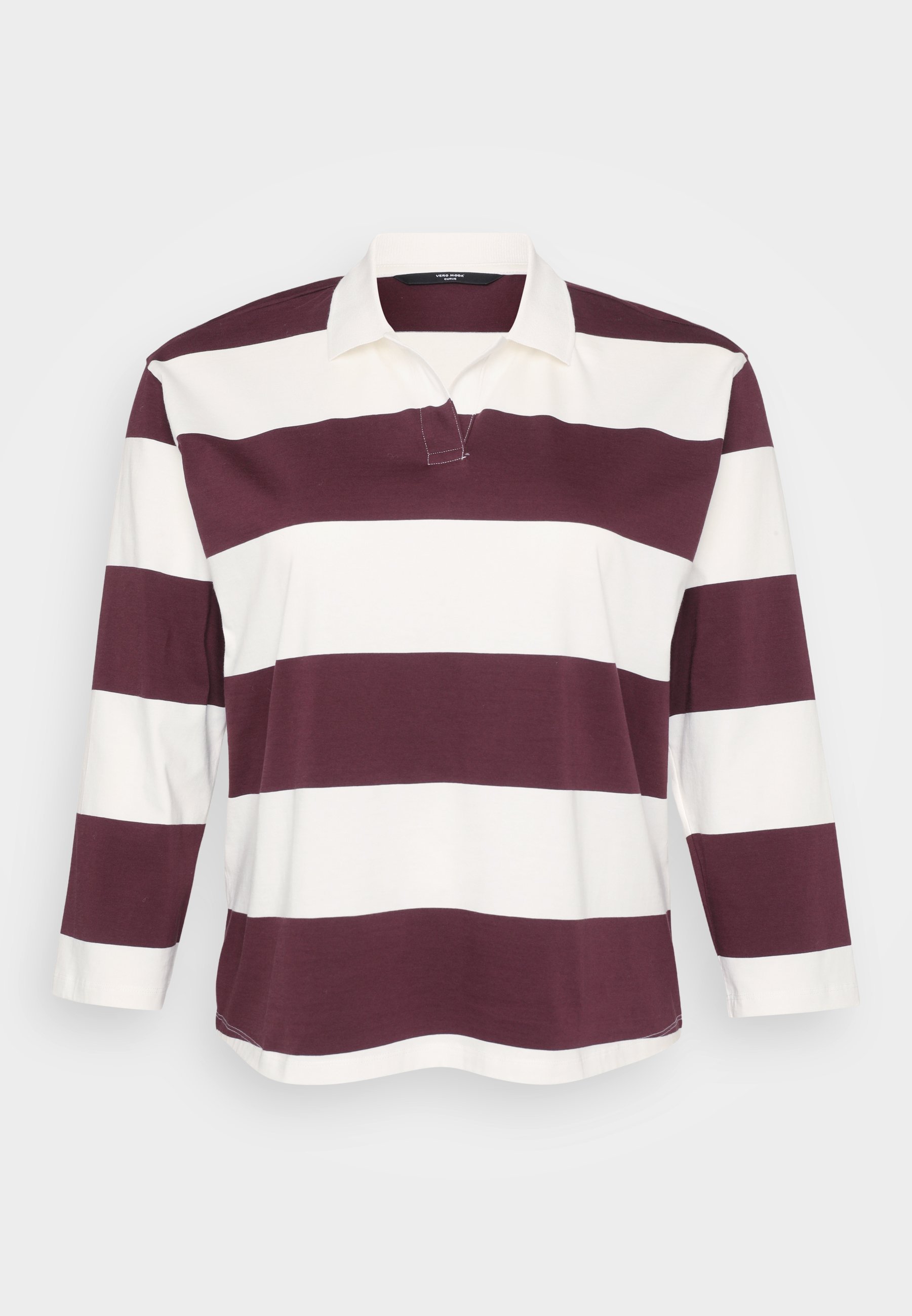Vero Moda Curve VMCMOLLY - Poloshirt - wijnproeverij/sneeuwwit