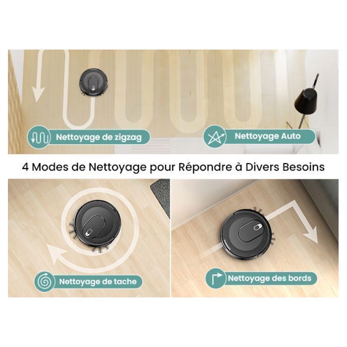 Vactidy Cleanova W6 Plus - 5000 Pa Robot Vacuum Cleaner - 120min Runtime - Alexa/APP/IFTTT Connected - Ultra Slim and Quiet