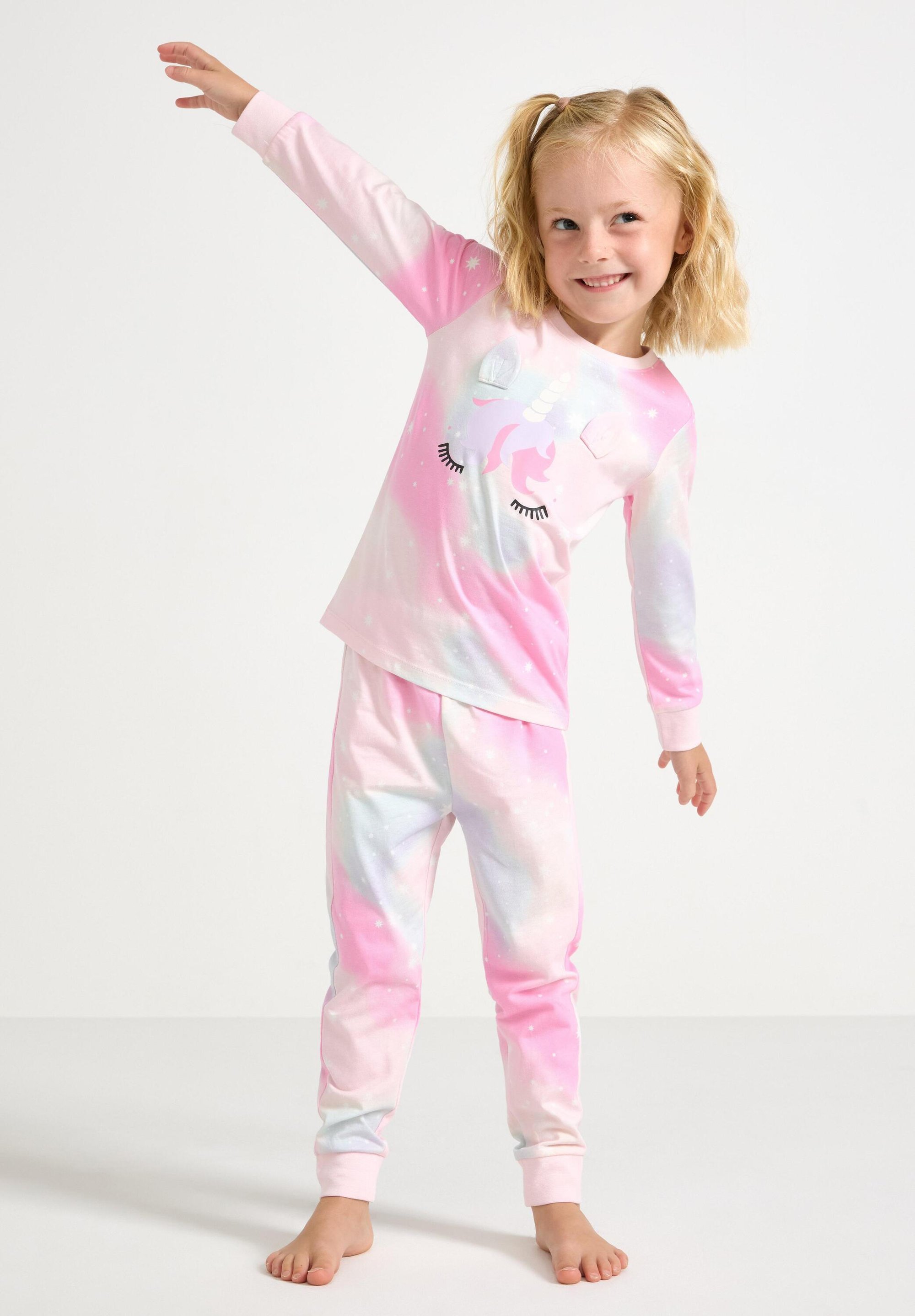 Ensemble pyjama 3D Licorne Arc-en-ciel Lindex - rose clair