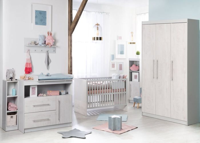 ROBA Habitación infantil completa Maren 2 - Cuna 70x140 cm + Cambiador + Armario
