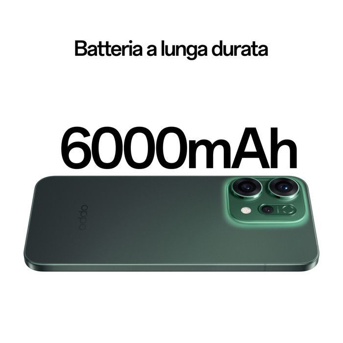 Smartphone Oppo Reno14 5G Android 15, 12 GB de RAM, 512 GB de almacenamiento, triple cámara de 50 MP, color verde.