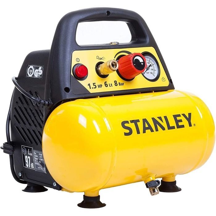 Stanley 6L 8 bar 1.5HP Coaxial Oil-Free Compressor with Nanometer DN 200/8/6